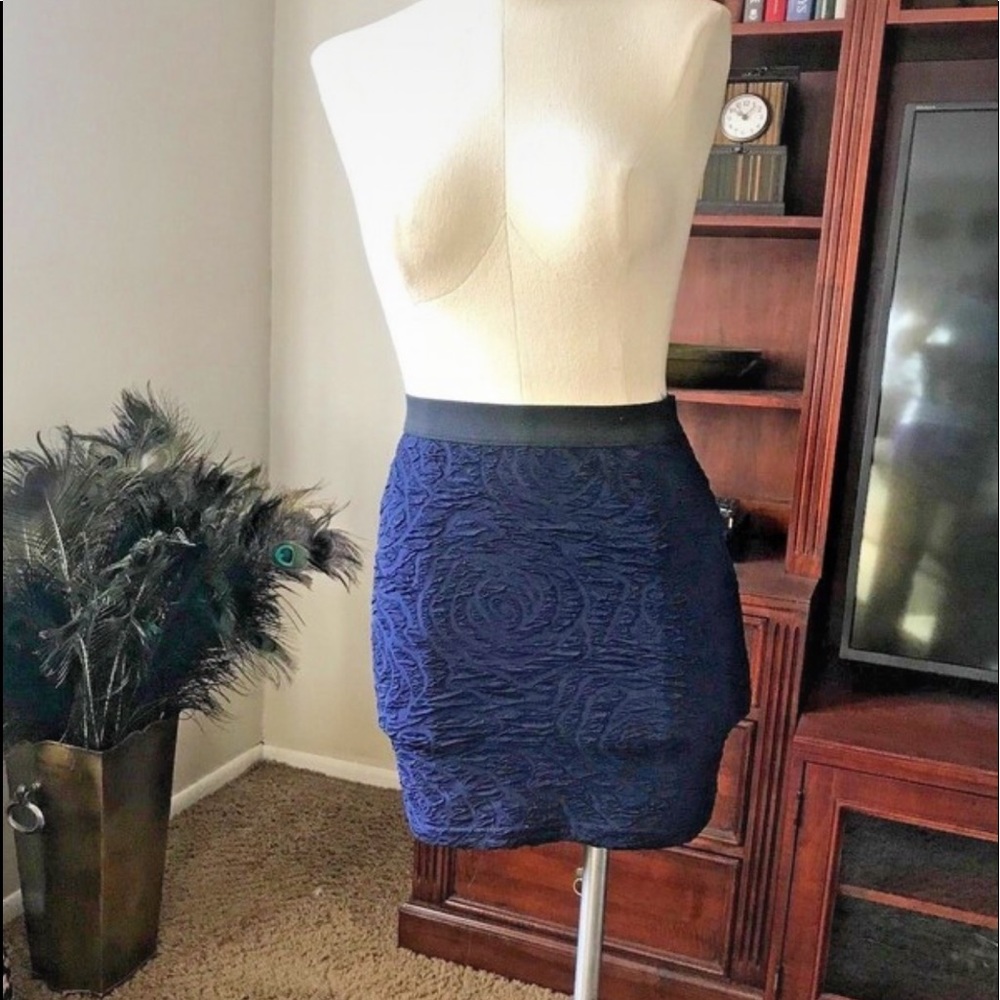 Pull On Stretch Lace Bodycon Mini Skirt